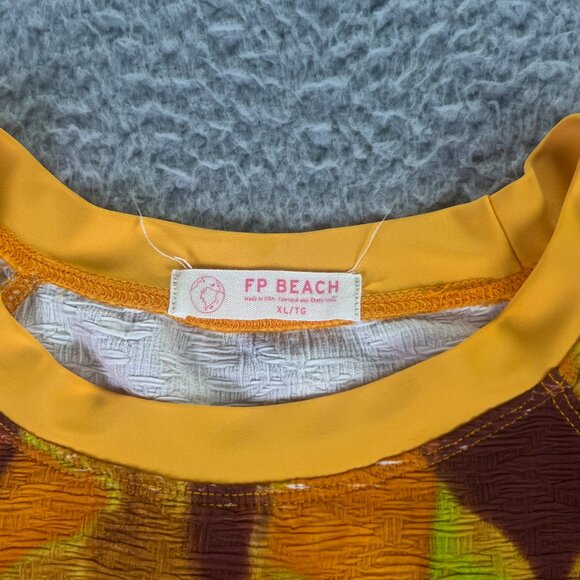 Free People Beach Top Womens XL Orange Brown Fall Autumn Cropped Preppy - Picture 6 of 6